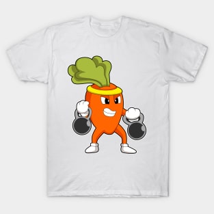 Carrot at Fitness with Dumbbells T-Shirt